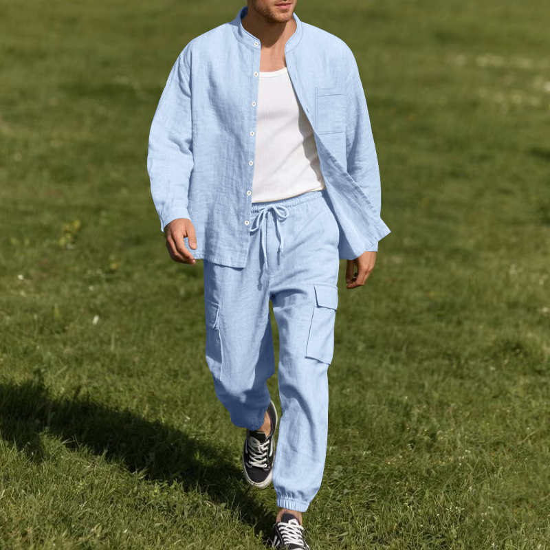Мужской льняной дышащий компле – обзор и цена Linen Shirt Breathable