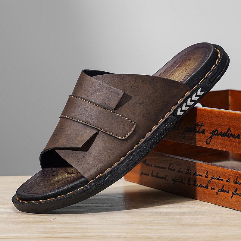 Летние классические кожаные му – обзор и цена Flip Flop Leather Men