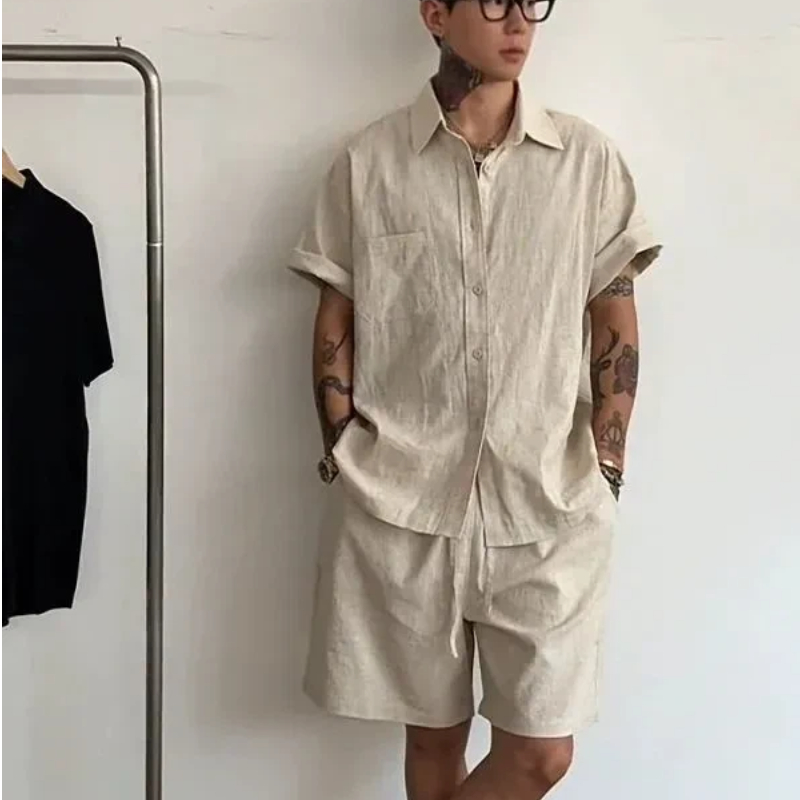 Мужской льняной хлопковый комп – обзор и цена Linen Shirt Breathable