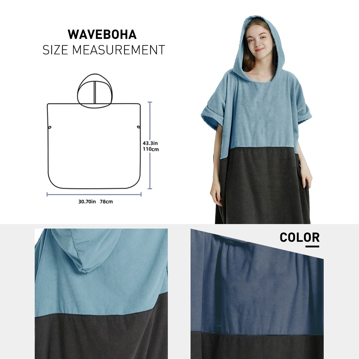 Пончо для серфинга, полотенце, – обзор и цена Beach Towel Large